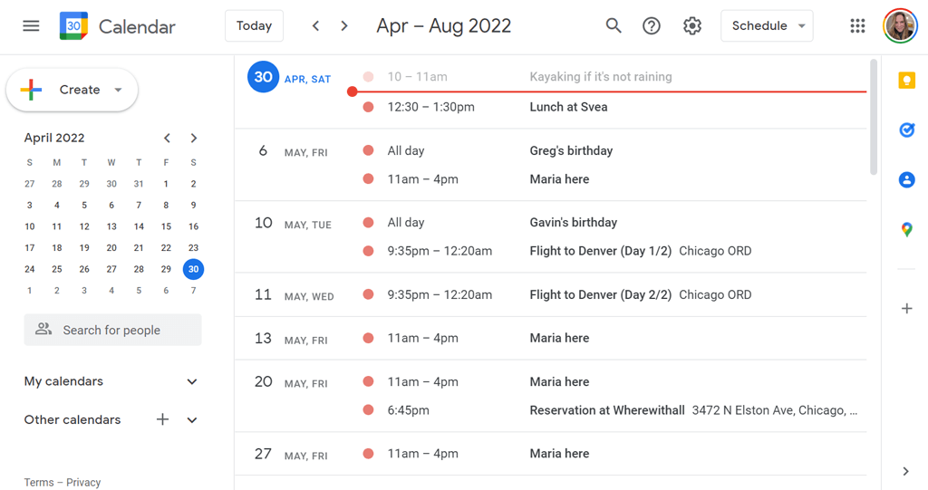 06ScheduleView - Online Tech Tips 23 Handy Google Calendar Keyboard Shortcuts image 7