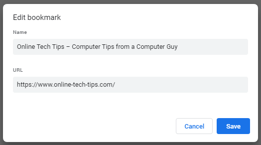 08EditBookmark - Online Tech Tips How to Manage Bookmarks in Google Chrome image 9