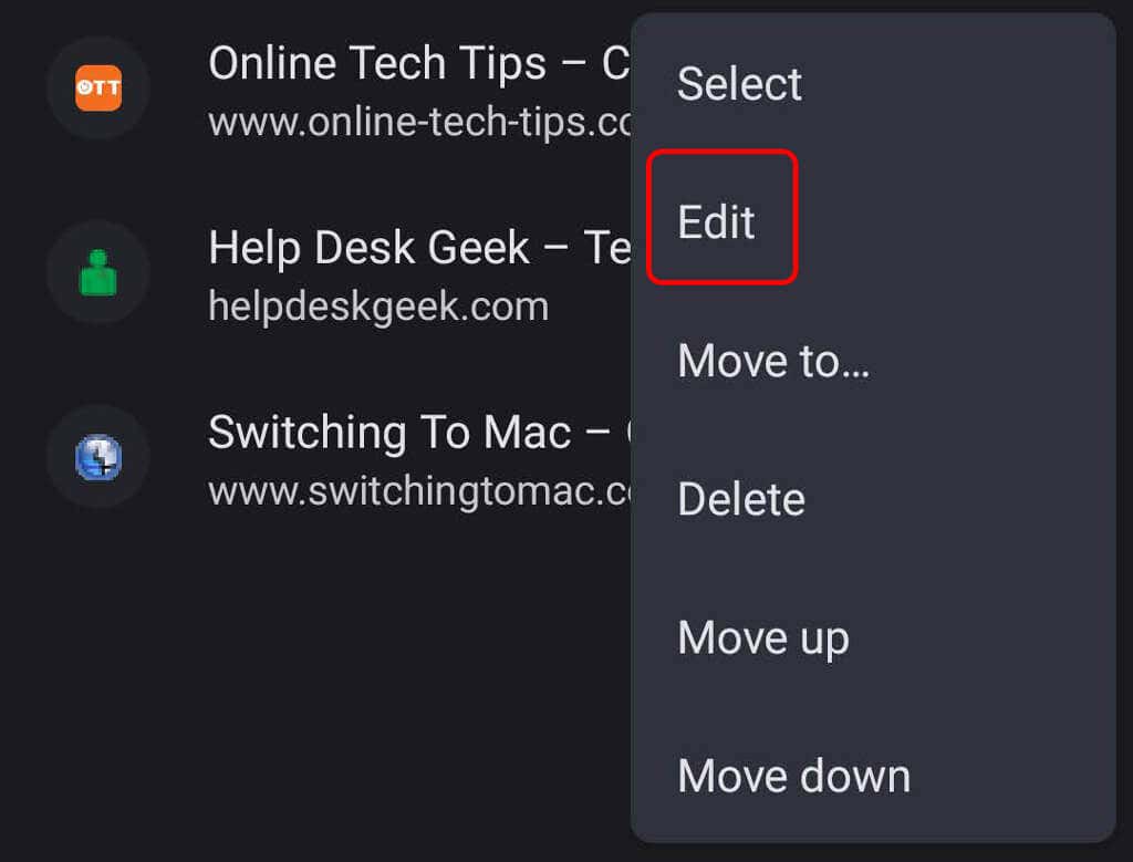 09AndroidEditBookmark - Online Tech Tips How to Manage Bookmarks in Google Chrome image 10