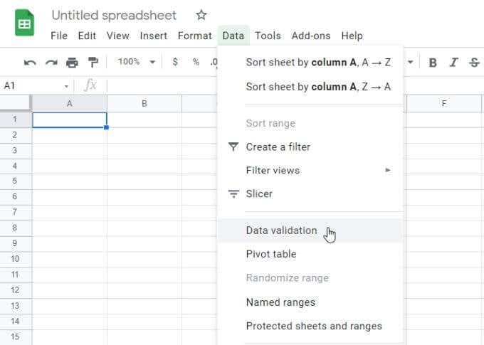 1-select-data-validation - Online Tech Tips How to Use Google Sheets Drop Down Lists image 2