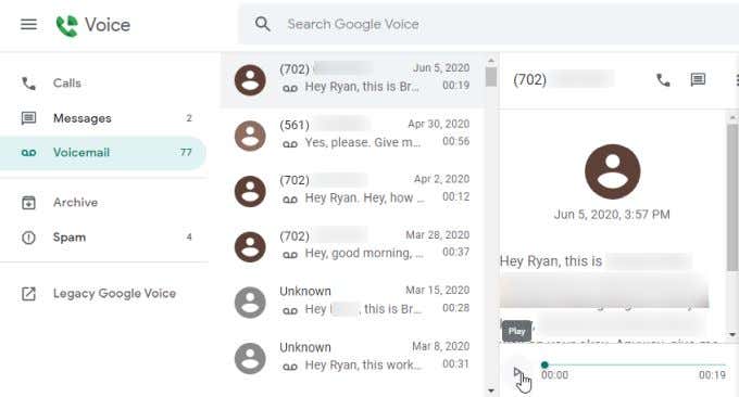 10-voicemail-list - Online Tech Tips How to Set Up Voicemail on Google Voice image 11