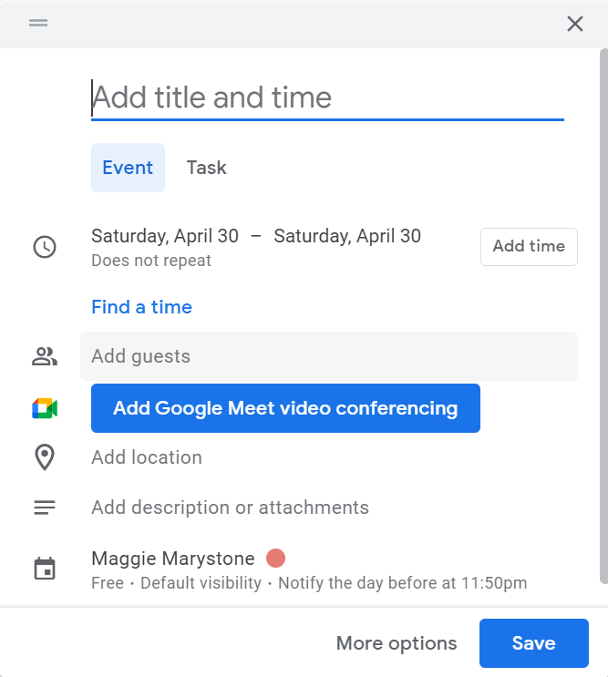 12CreateDialog - Online Tech Tips 23 Handy Google Calendar Keyboard Shortcuts image 13