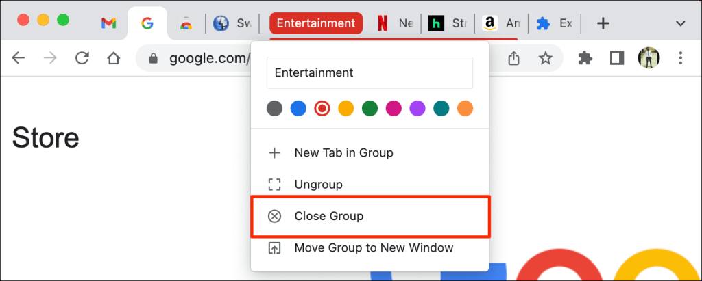 13-close-grouped-tabs-google-chrome - Online Tech Tips How to Pin a Tab in Google Chrome image 13