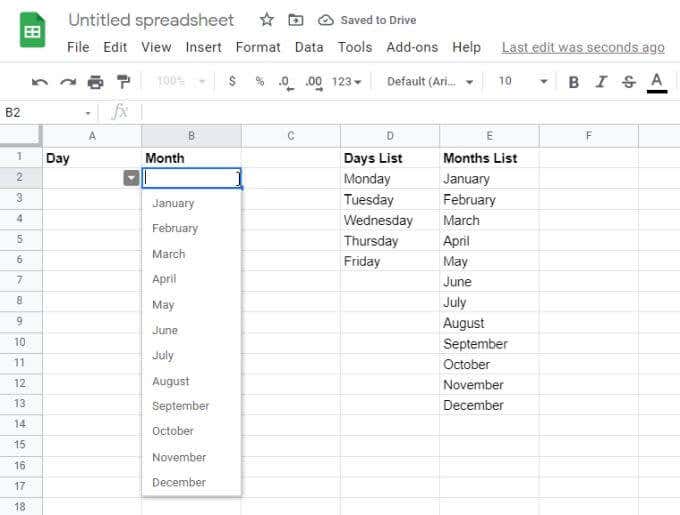 13-month-dropdown - Online Tech Tips How to Use Google Sheets Drop Down Lists image 14