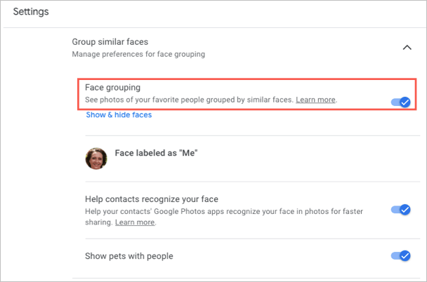 2-EnableFaceGrouping-Web - Online Tech Tips How to Add Known Faces to Google Photos for Easy Searching image 3