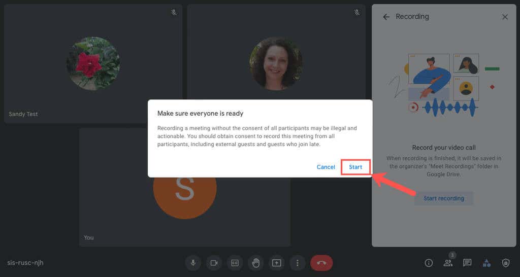 2-StartRecordingStart - Online Tech Tips How to Record a Google Meet image 3
