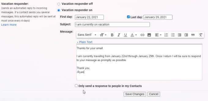4-vacation-responder - Online Tech Tips How to Set Up Out of Office in Gmail image 5
