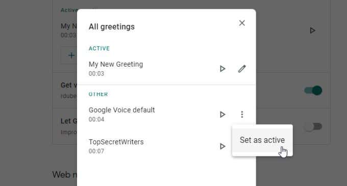 5-set-active-messages - Online Tech Tips How to Set Up Voicemail on Google Voice image 6