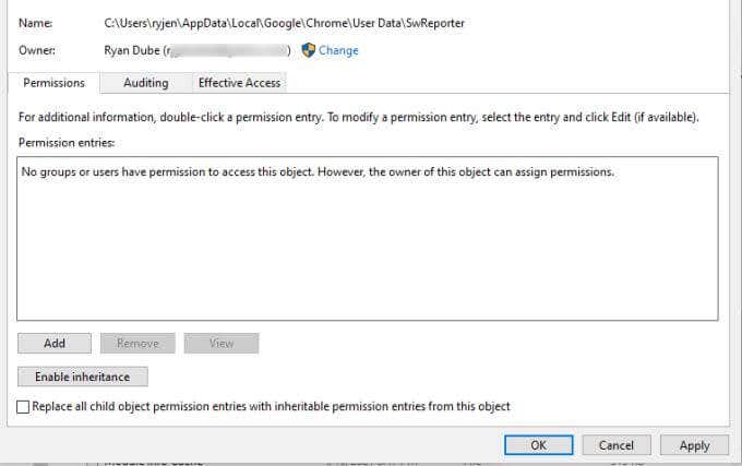 6-permission-entries - Online Tech Tips What Is the Software Reporter Tool in Chrome and How to Disable It image 7