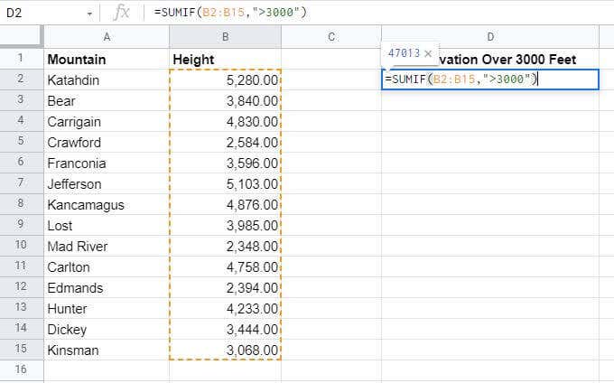 9-over-3000 - Online Tech Tips How to Use SUMIF in Google Sheets image 10