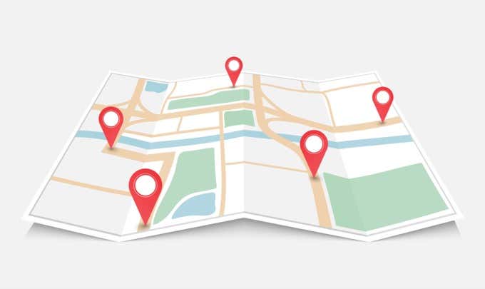 Folded paper city map with red pin pointer, vector illustration - Online Tech Tips How to Use Multiple Stops in Google Maps image 1