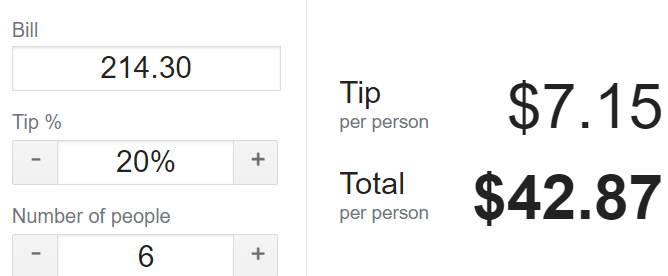 tip-per-person-calculator-google - Online Tech Tips 15 Google Search Features You May Not Know About image 13