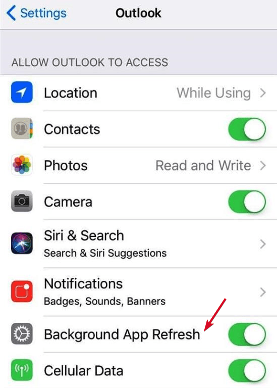 sync-outlook-contacts-iphone-background-app-refresh - Online Tech Tips How To Sync Outlook Contacts image 10